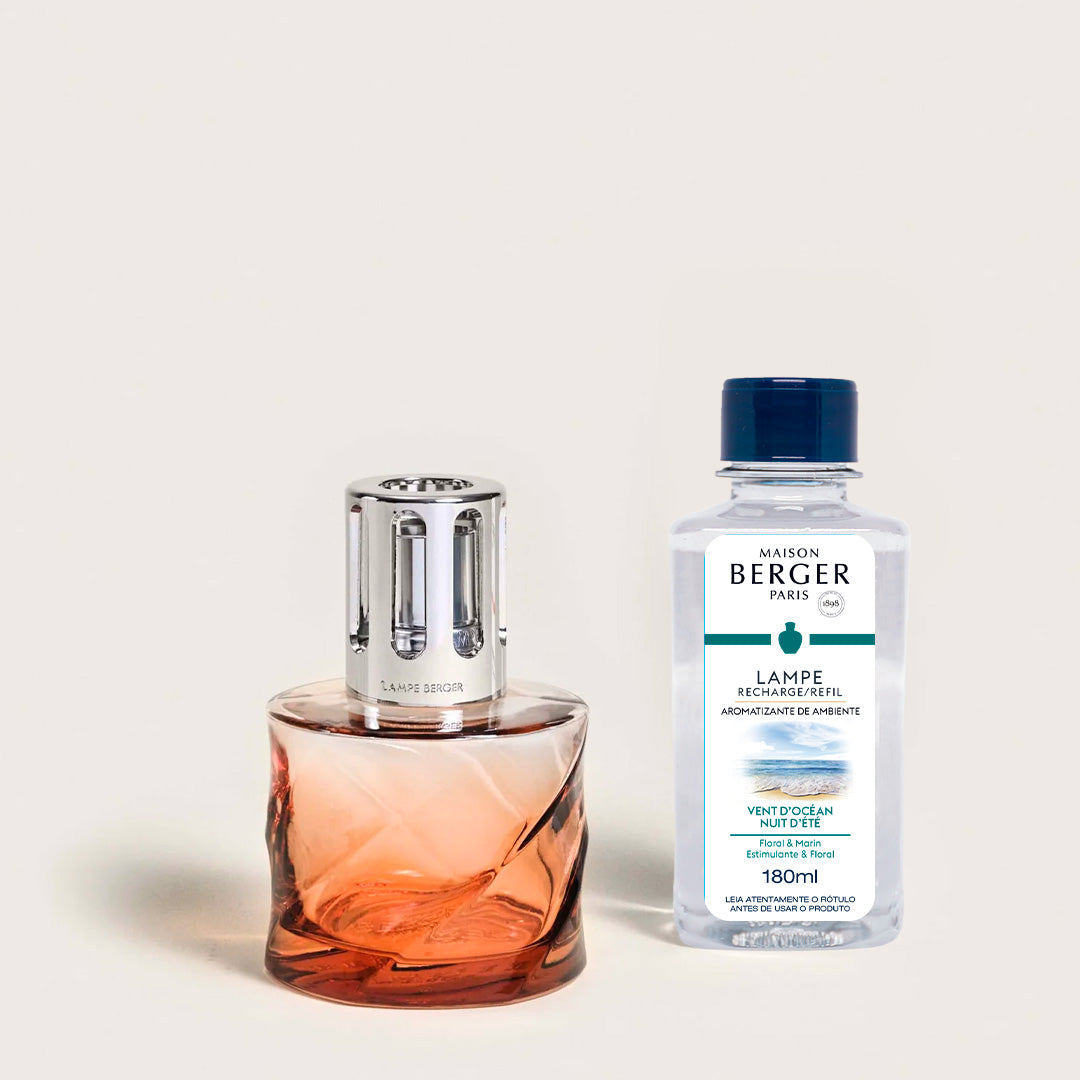 Lampe Berger Spirale Rosé Kit Refil Vent d'Océan 180ml