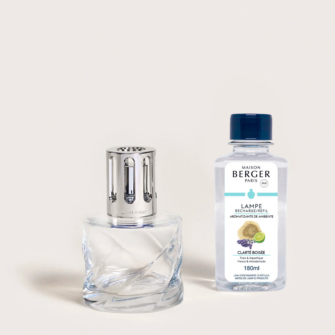 Lampe Berger Spirale Transparente Kit Refil Clarté Boisée 180ml